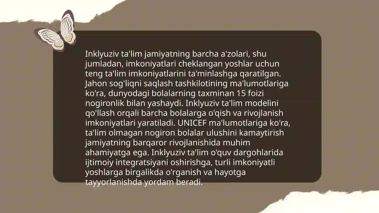 Inklyuziv ta'lim uchun Ma'lumotlar 3