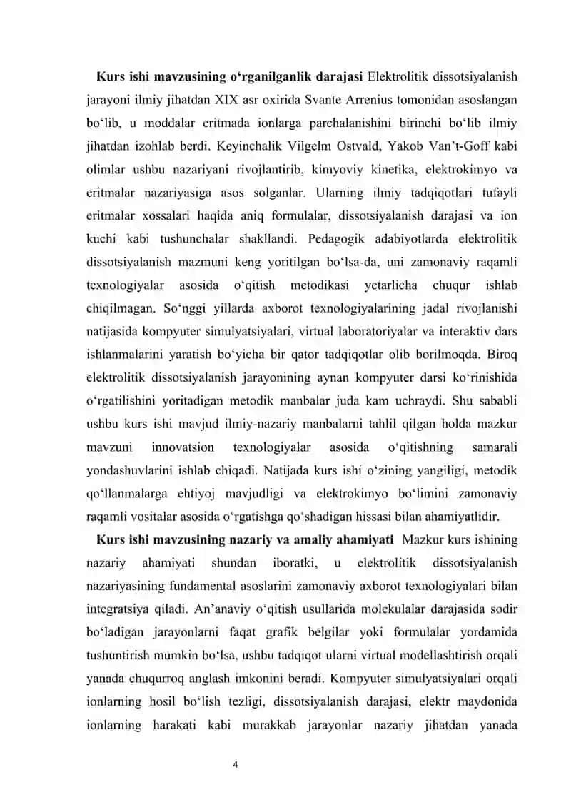 Elektrolitik dissotsiyalanish nazariyasi bo‘yicha kompyuter darsi 3