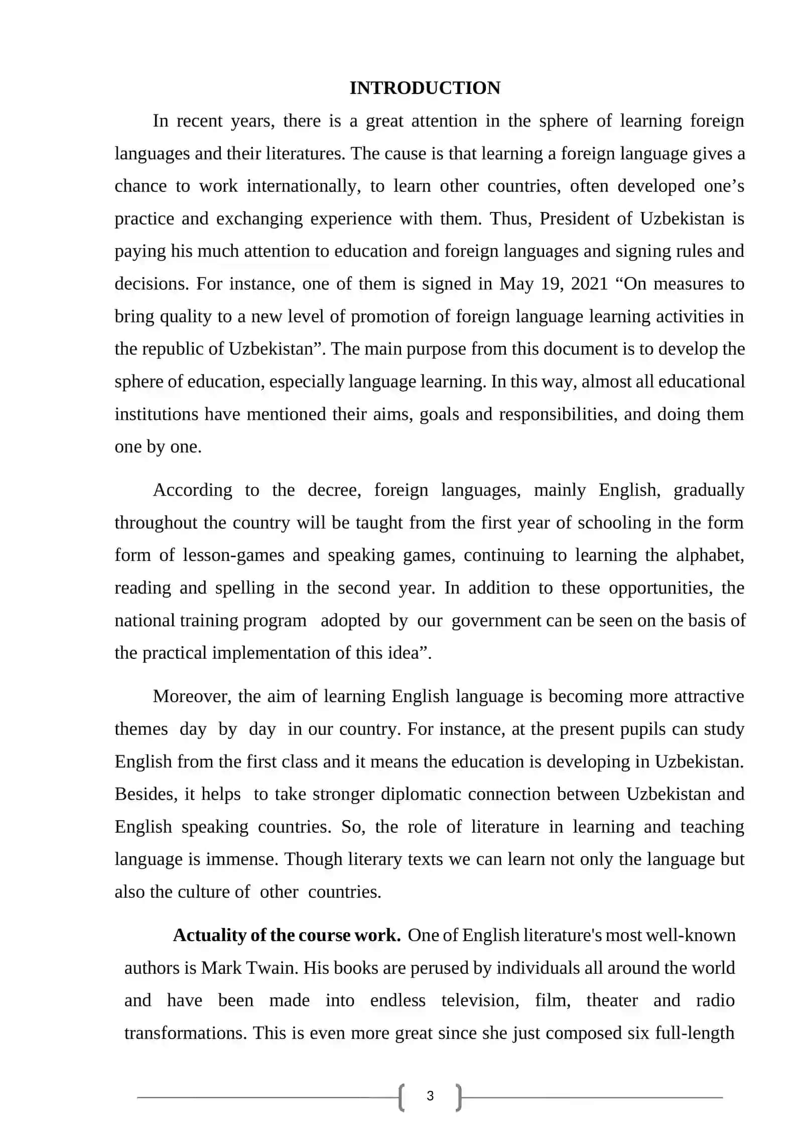COURSE WORK: THE PROBLEM OF FREEDOM IN THE NOVEL “ADVENTURES OF HUCKLEBERRY FINN” 3
