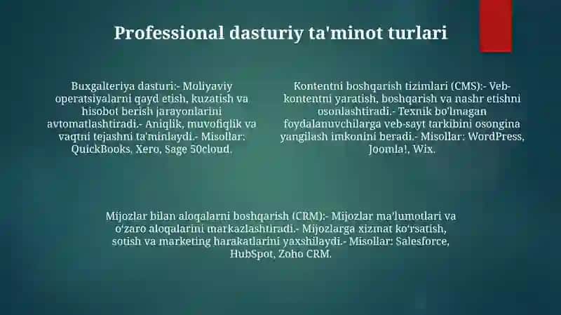 Mutaxassislikka OID Dasturiy Ta'minotlar 3