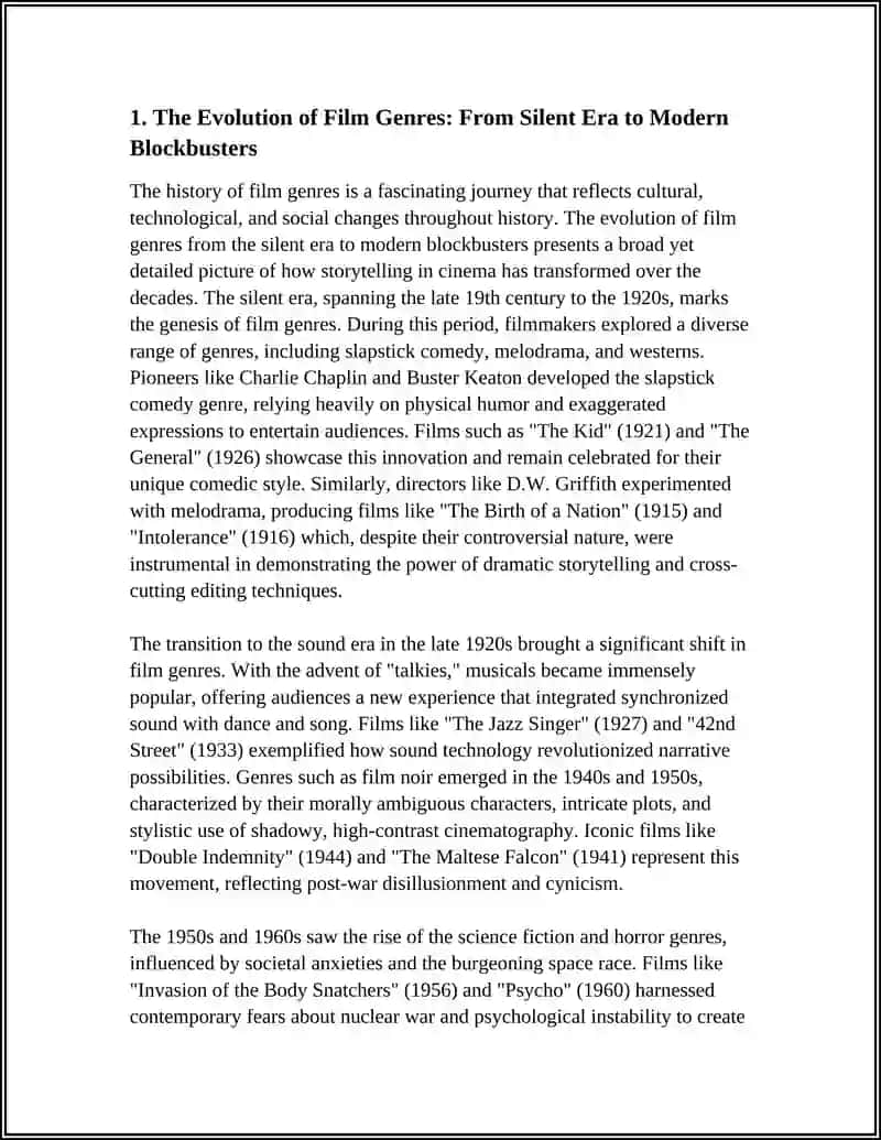 Evolution of Film Genres: From Silent Era to Modern Blockbusters 3