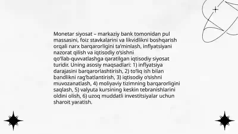 Monitar siyosat haqida tushuncha 3