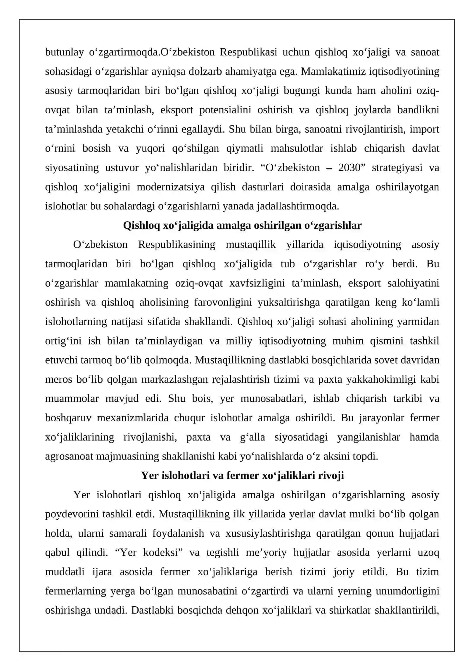 Qishloq xo‘jaligi va sanoat sohasidagi o‘zgarishlar 3
