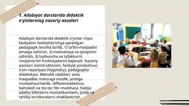 Adabiyot Darslarida Didaktik O'yinlardan Foydalanish 3