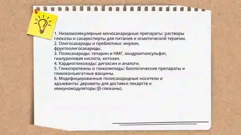 Лекарственные препараты на основе углеводов 3