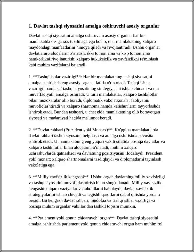 DAVLAT TASHQI SIYOSIY FAOLIYATI ORGANLARI 3
