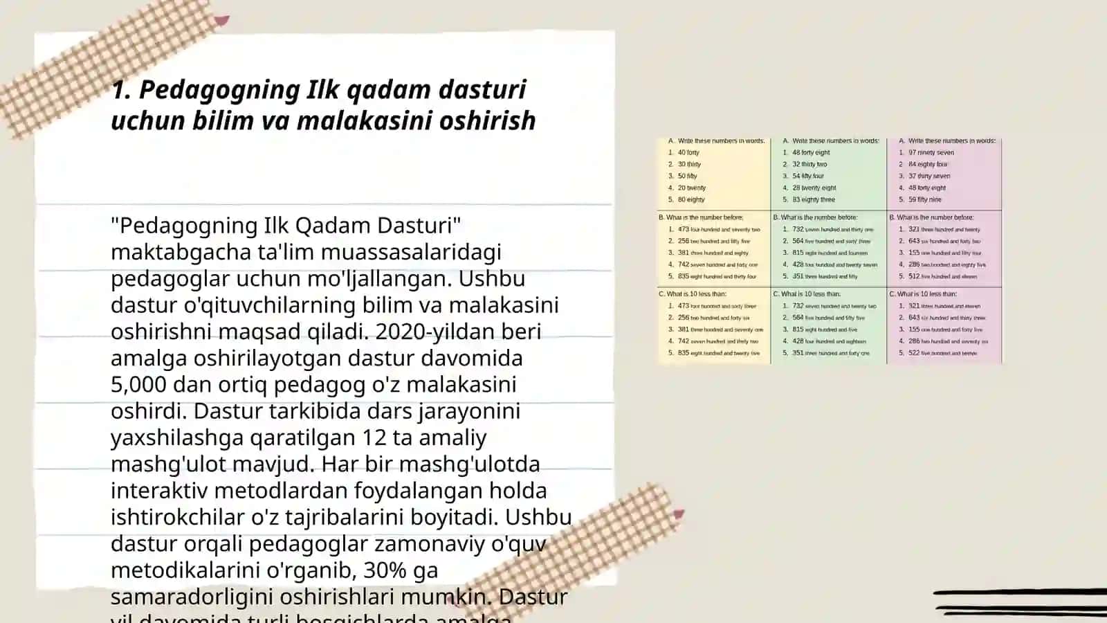 Pedagogning Ilk Qadam Dasturi 3