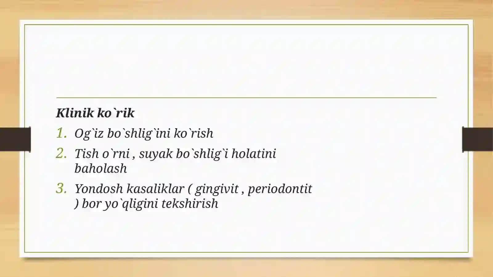 Tishorni gaimplant qo`yish algoritmi 3