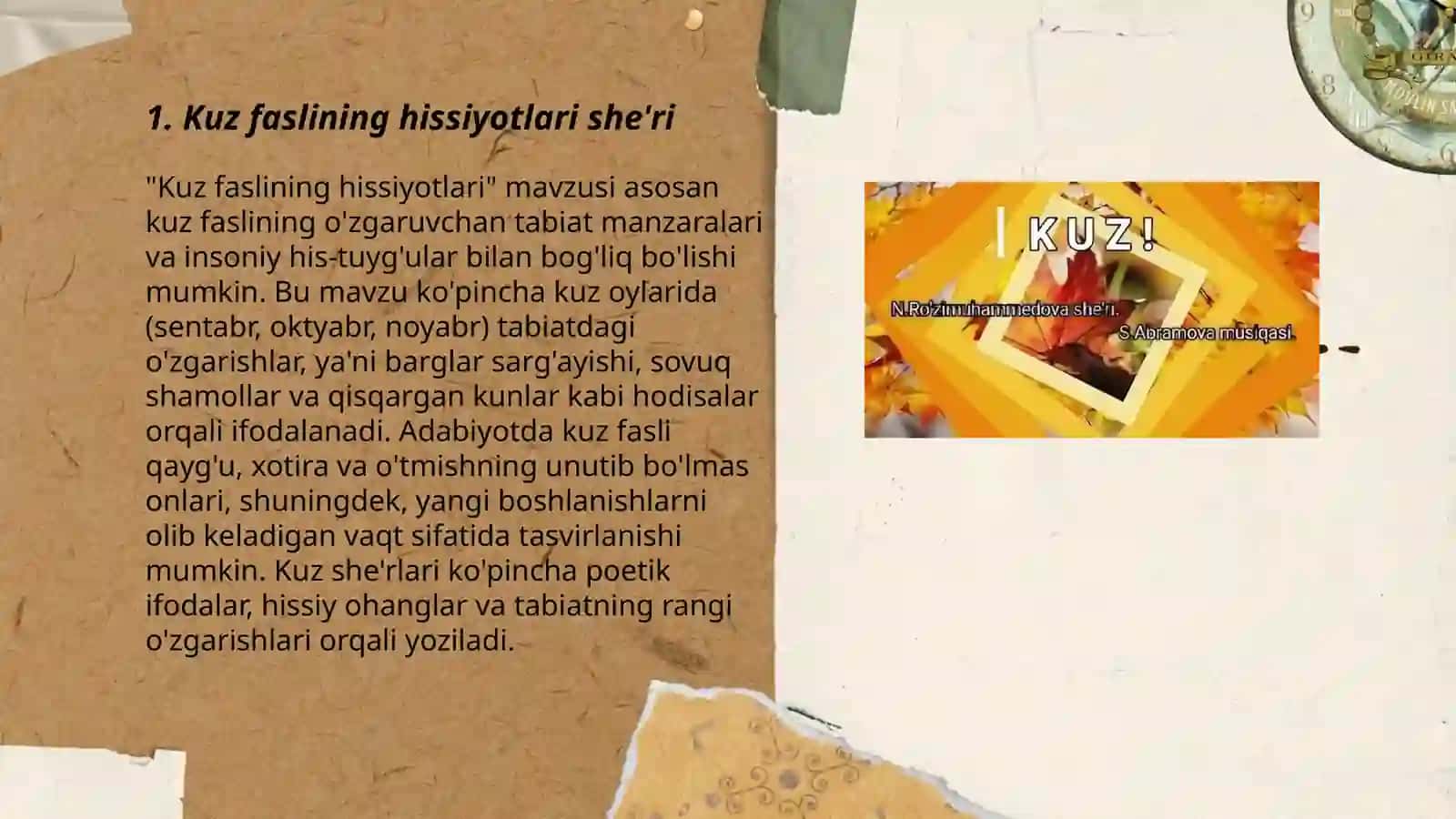 "Kuz faslining hissiyotlari she'ri" 3