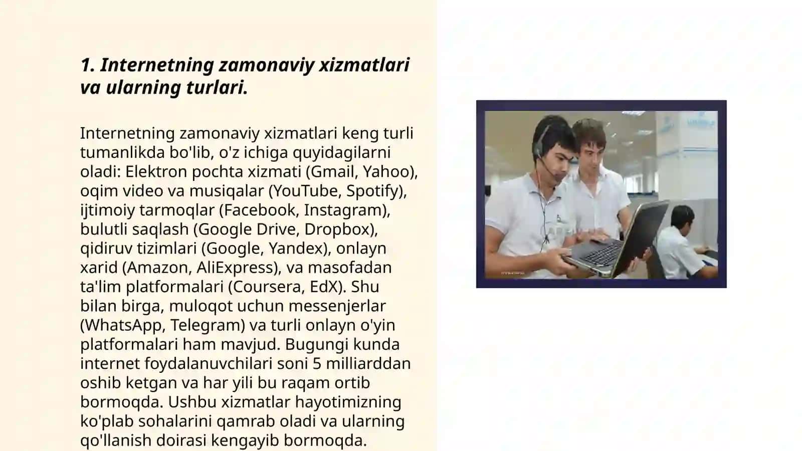 Internetning zamonaviy xizmatlari 3