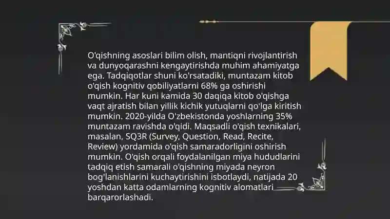 O'qishning asoslari 3