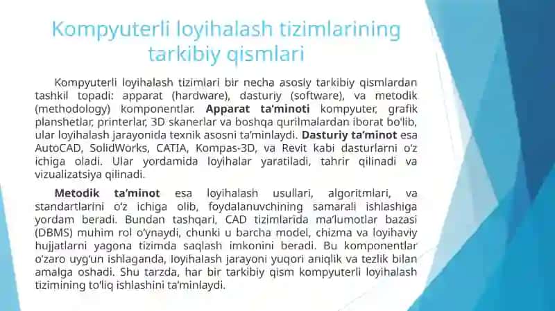 Kompyuterli loyihalashning texnikaviy vositalari 3