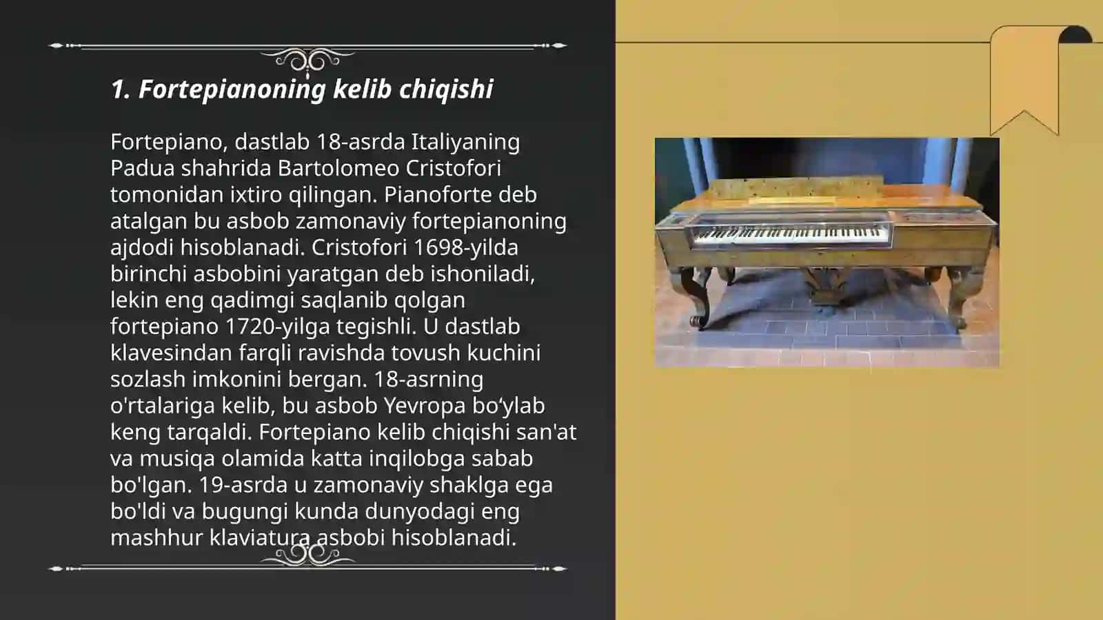 Fortepiano cholğusi tarixi 3