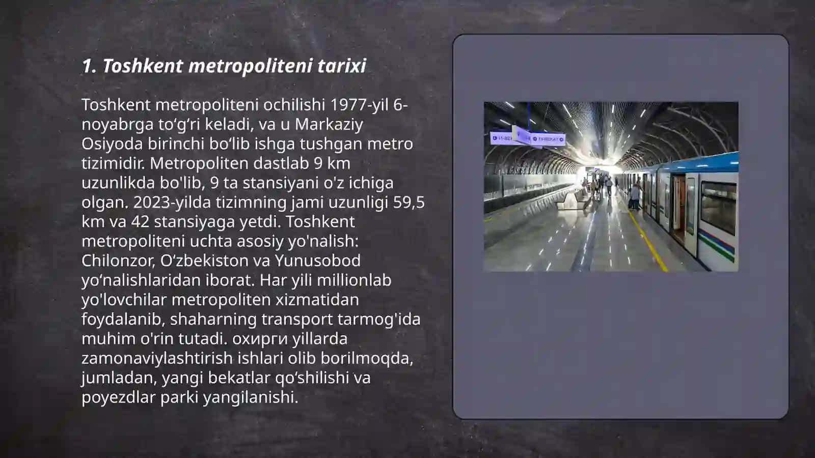 Toshkent metropoliteni tarixi 3
