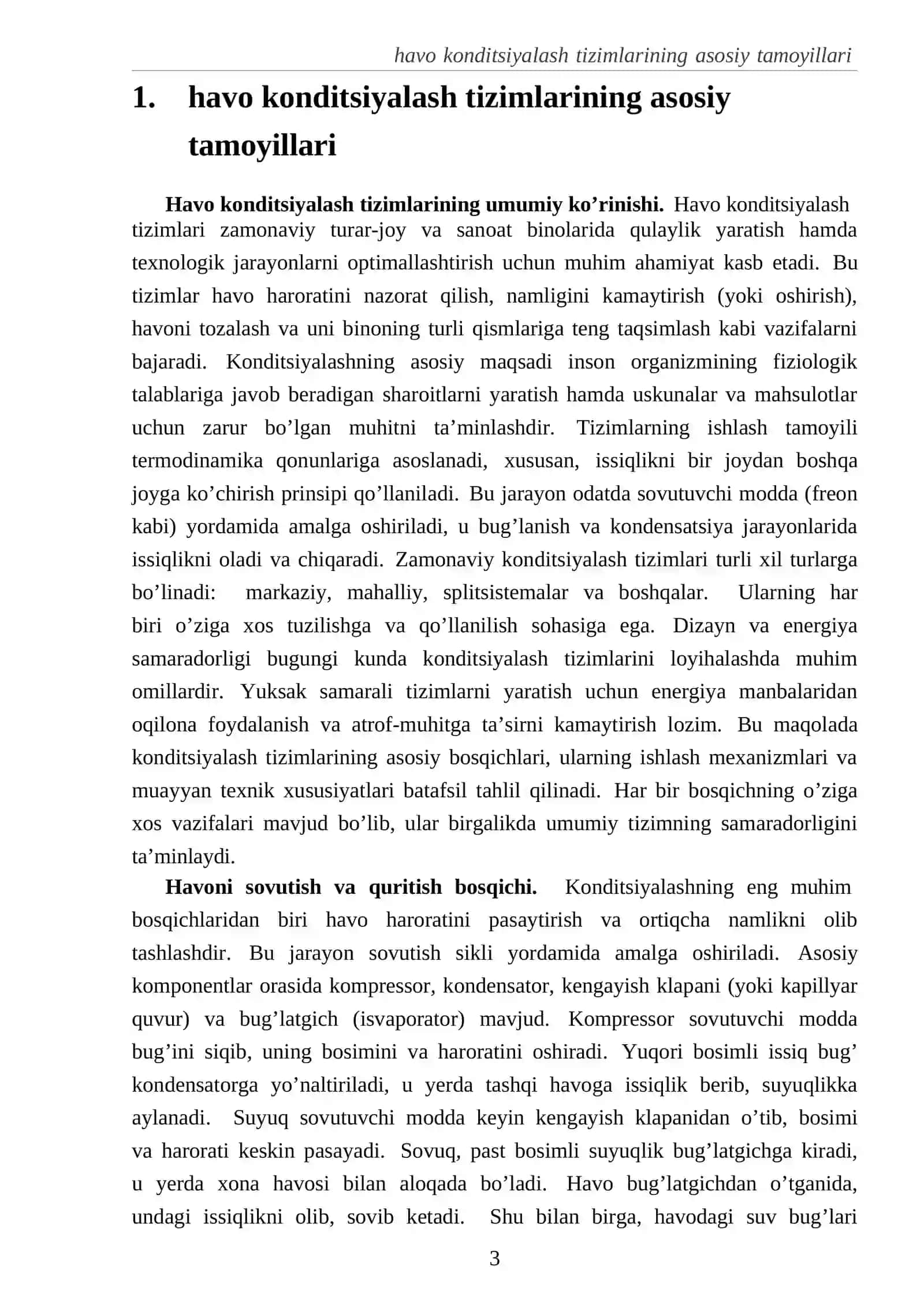 Havoni konditsiyalashning umumiy tavsifi 3