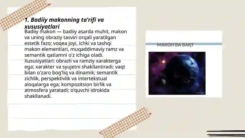 Badiiy makon va vaqt kategoriyasi 3