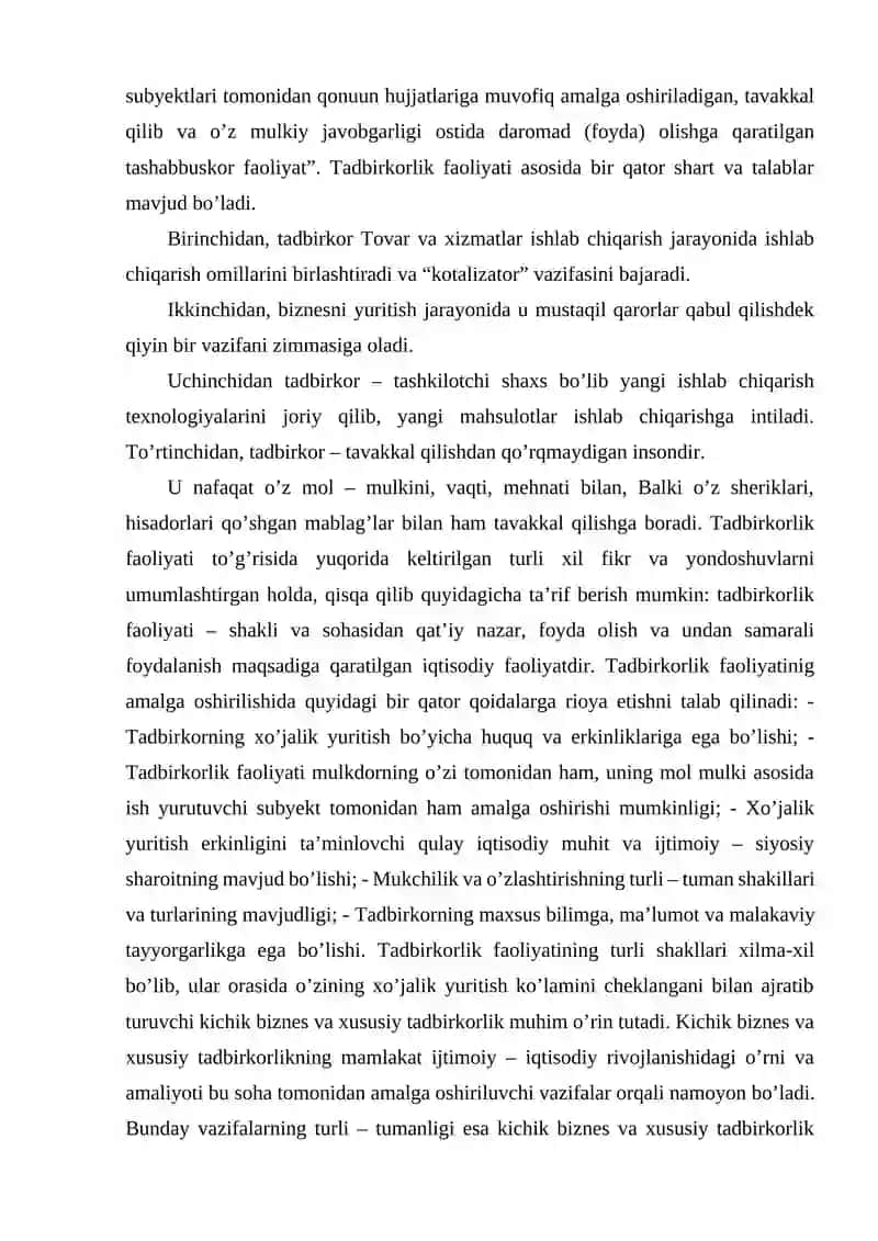 Kichik biznes va xususiy tadbirkorli 3