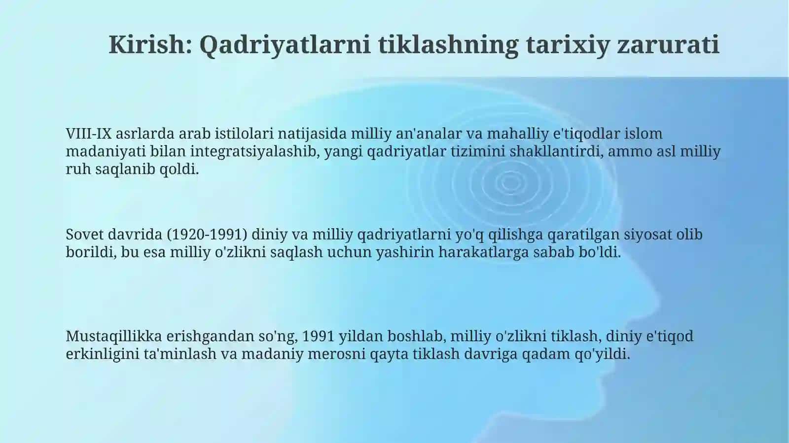 Diniy va milliy qadriyatlarning tiklanishi 3