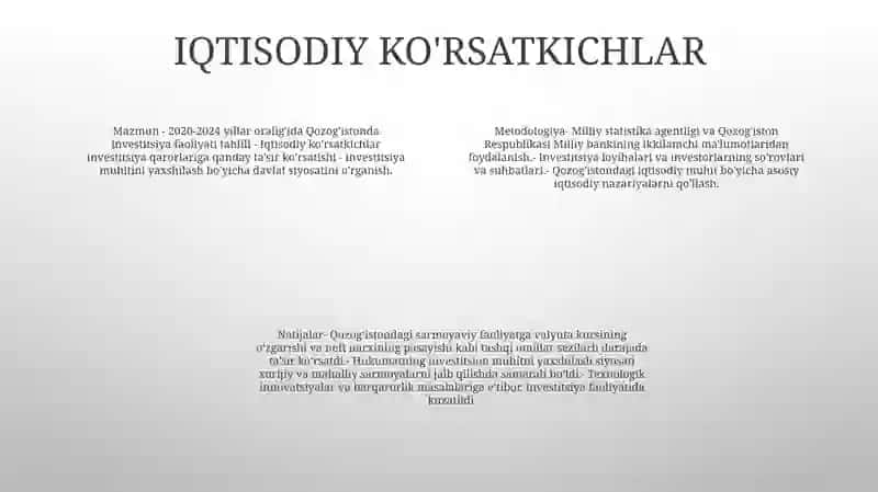 2020 Va 2024 Yillarda Qozog'IstonInvestitsiyaFaoliyati 3