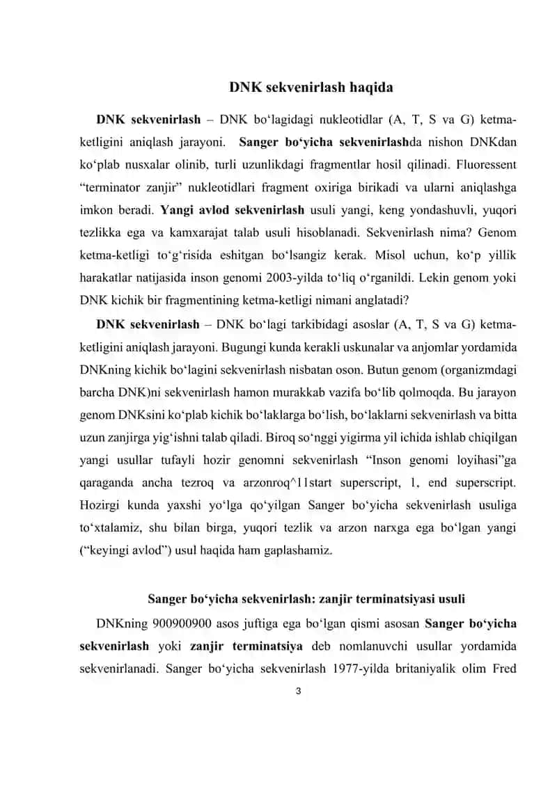 DNK ni sekvenslash usullari 3