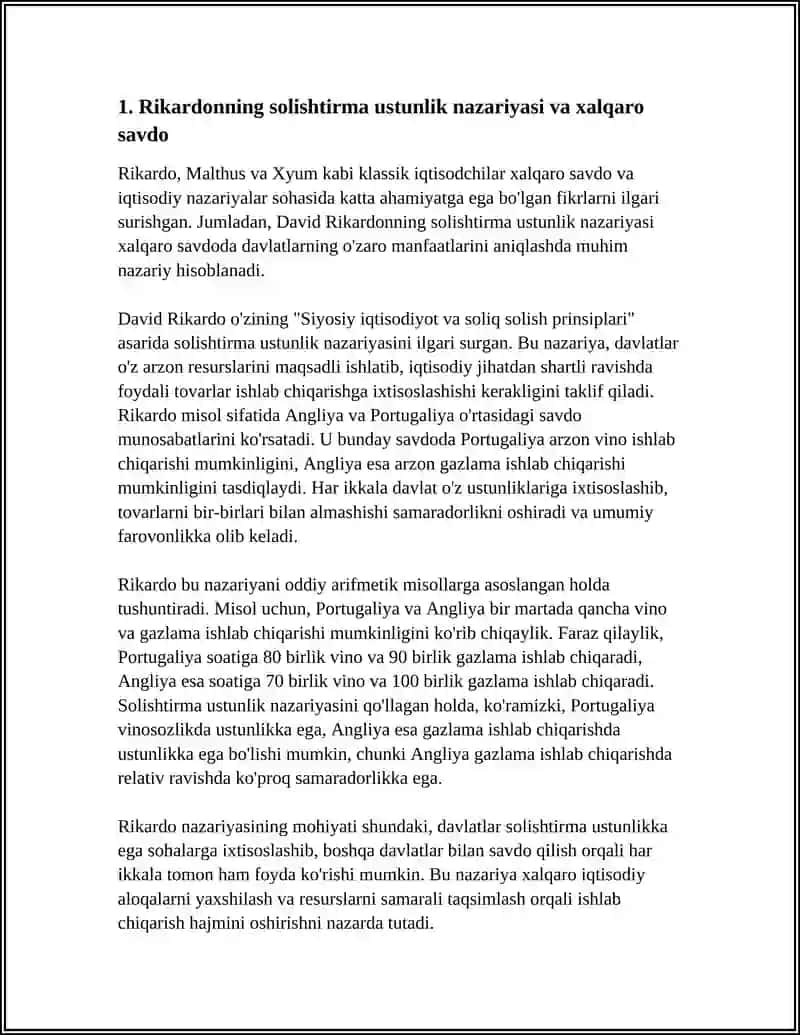 KLASSIK IQTISODCHILAR RIKARDO, MALTUS,XYUM 3