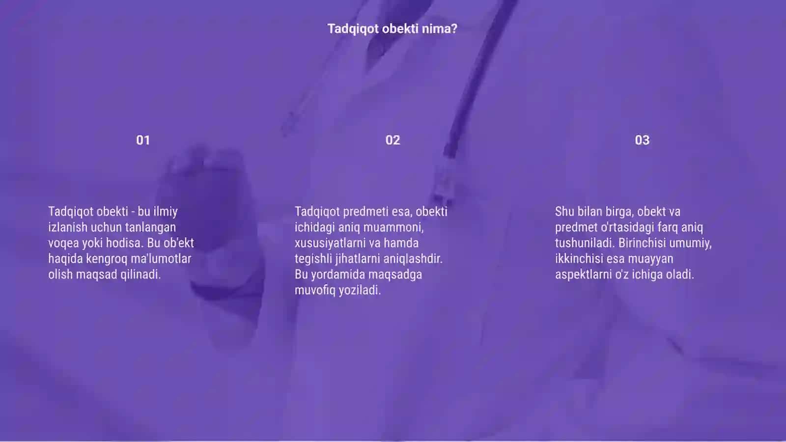 Tadqiqot obekti tadqiqot predmeti 3