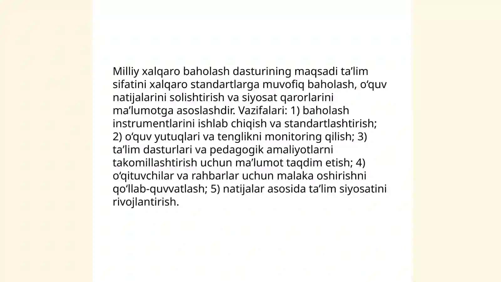 Milliy xalqora baholash dasturi 3