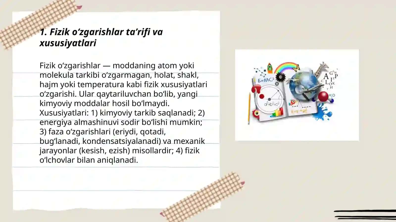 Fizik oʻzgarishlar 3