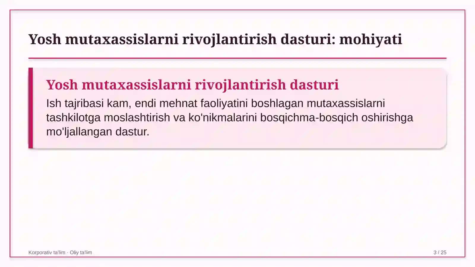 moda sanoatida yosh mutaxassislarni rivojlantirish dasturi 2713 3