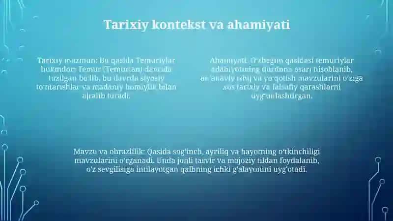 O'Zbegim Qasidasida Qanday Mavzu Va G'Oya Tarannum Etilgan 3