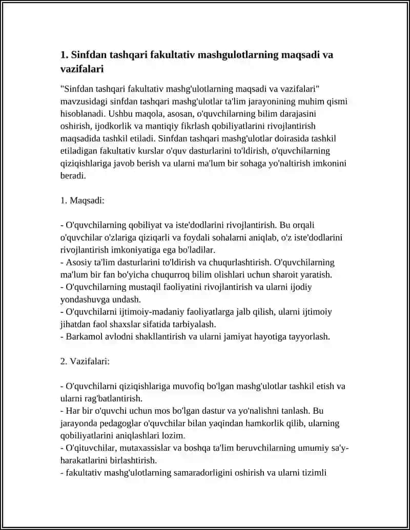 Sinfdan tashqari fakultativ mashgulot tashkil qilish va oʼtqazish metodikasi 3