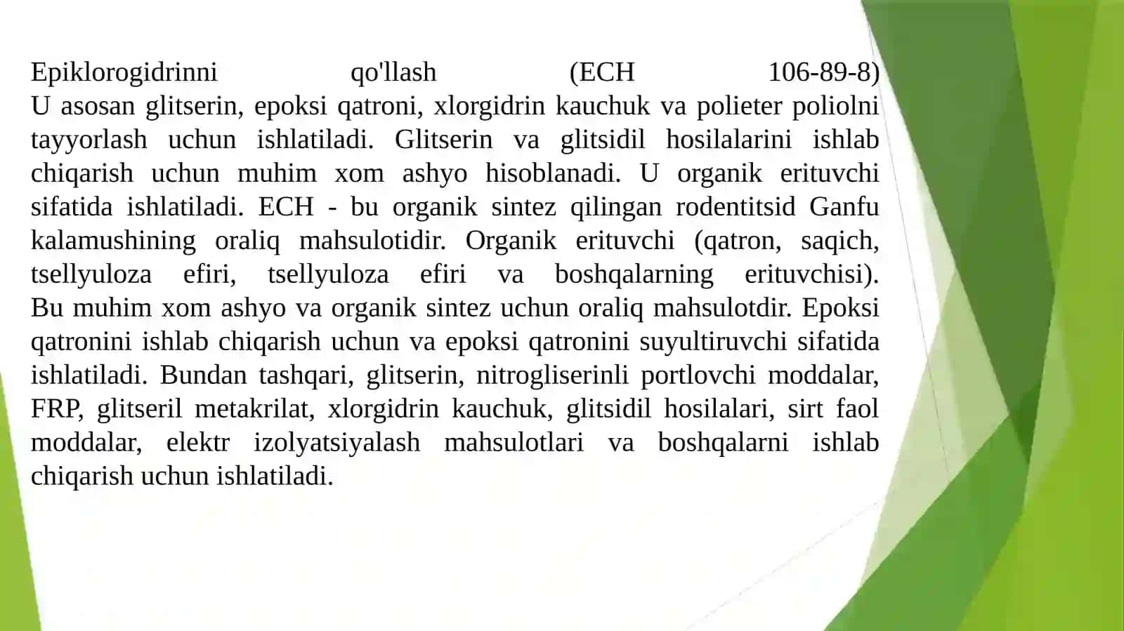 Epixlorgidrindan glitserin ishlab chiqarish jarayoni uchun seperator qurilmasini hisoblash 3