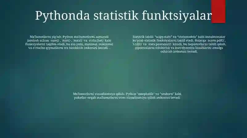 Pythonda Matematik Va Statistik Amallar 3