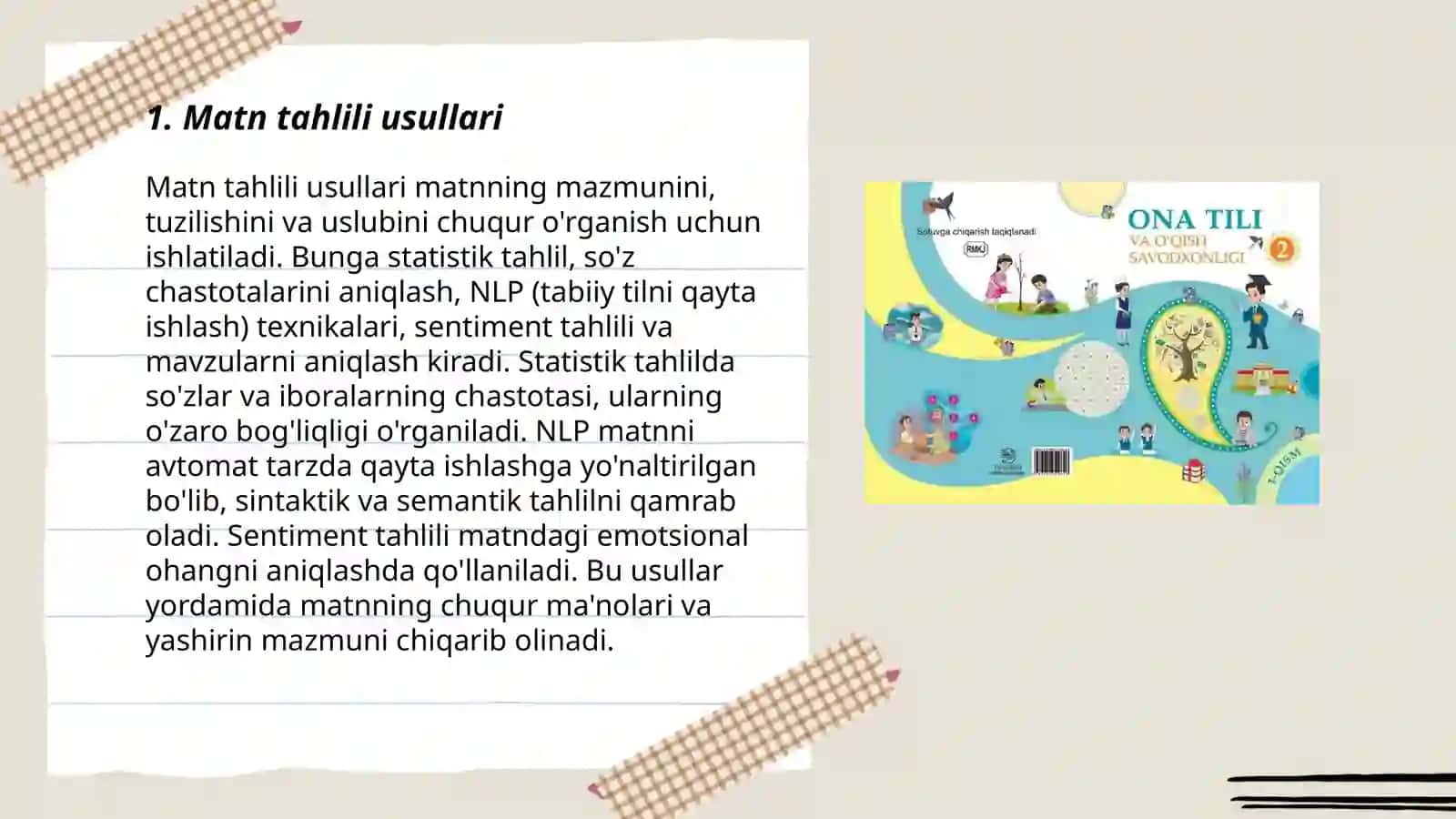 O'qish darslarida mustaqil ishlari 3