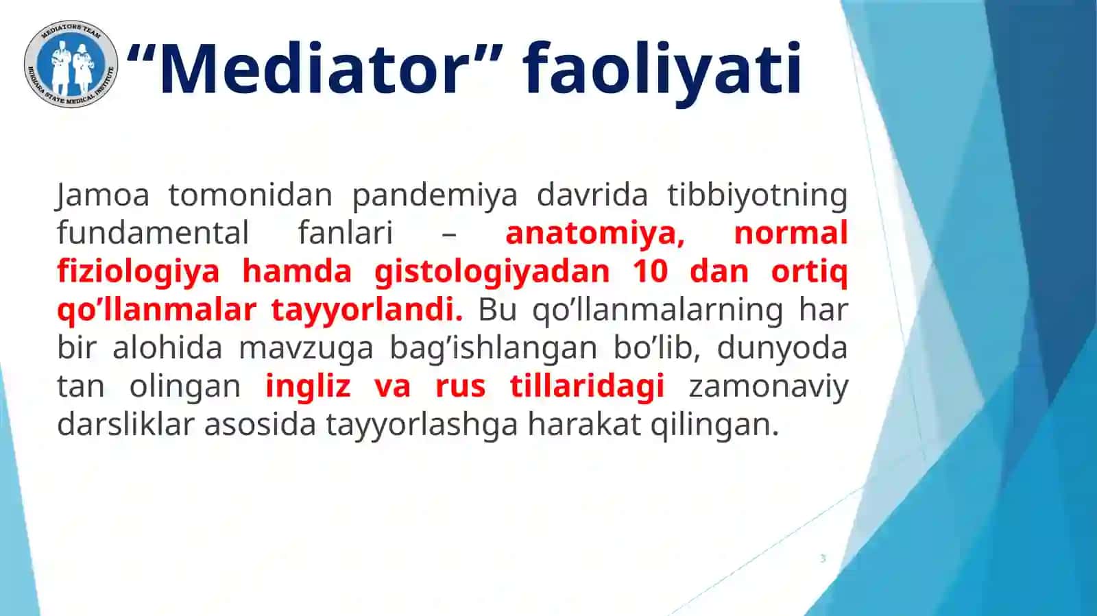 Mediatorlarning faoliyati 3