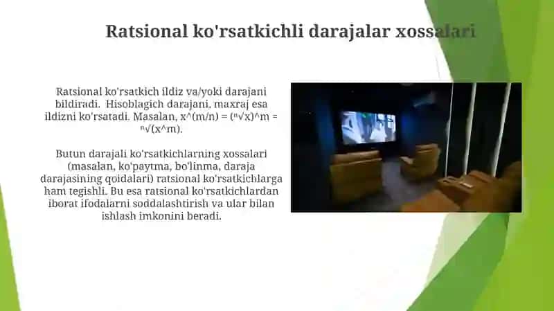 Ratsional ko'rsatkichli daraja va uning xossalari 3