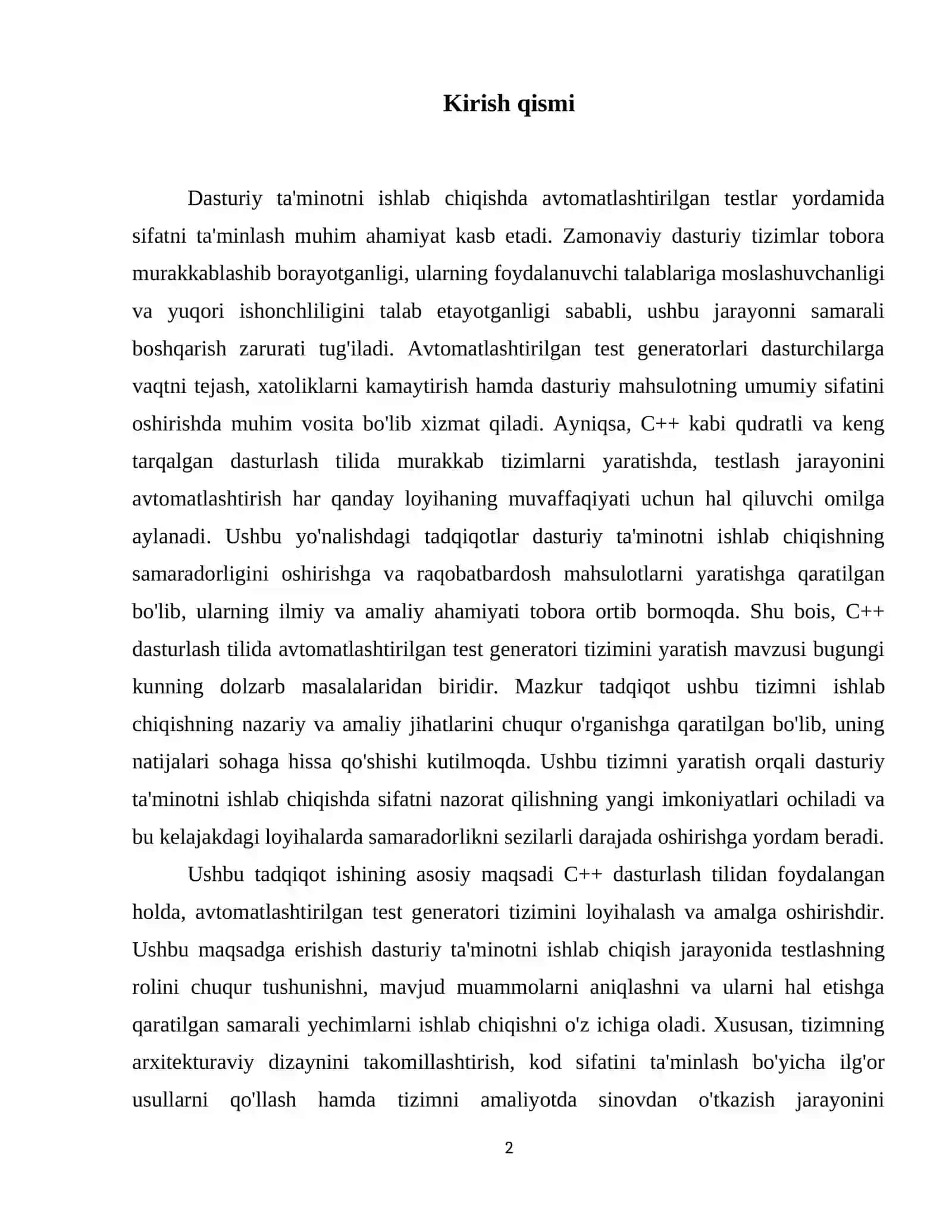 : C++ dasturlash tilida avtomatlashtirilgan test generator tizimini yaratish 3