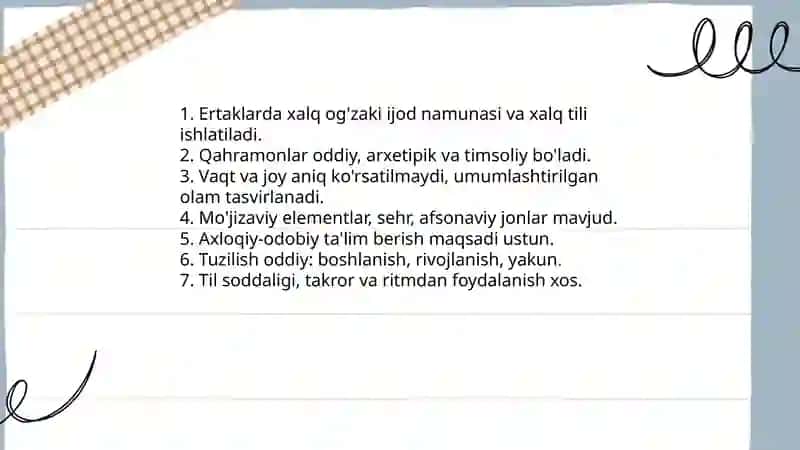 Ertak janrining adabiy xususiyatlari 3