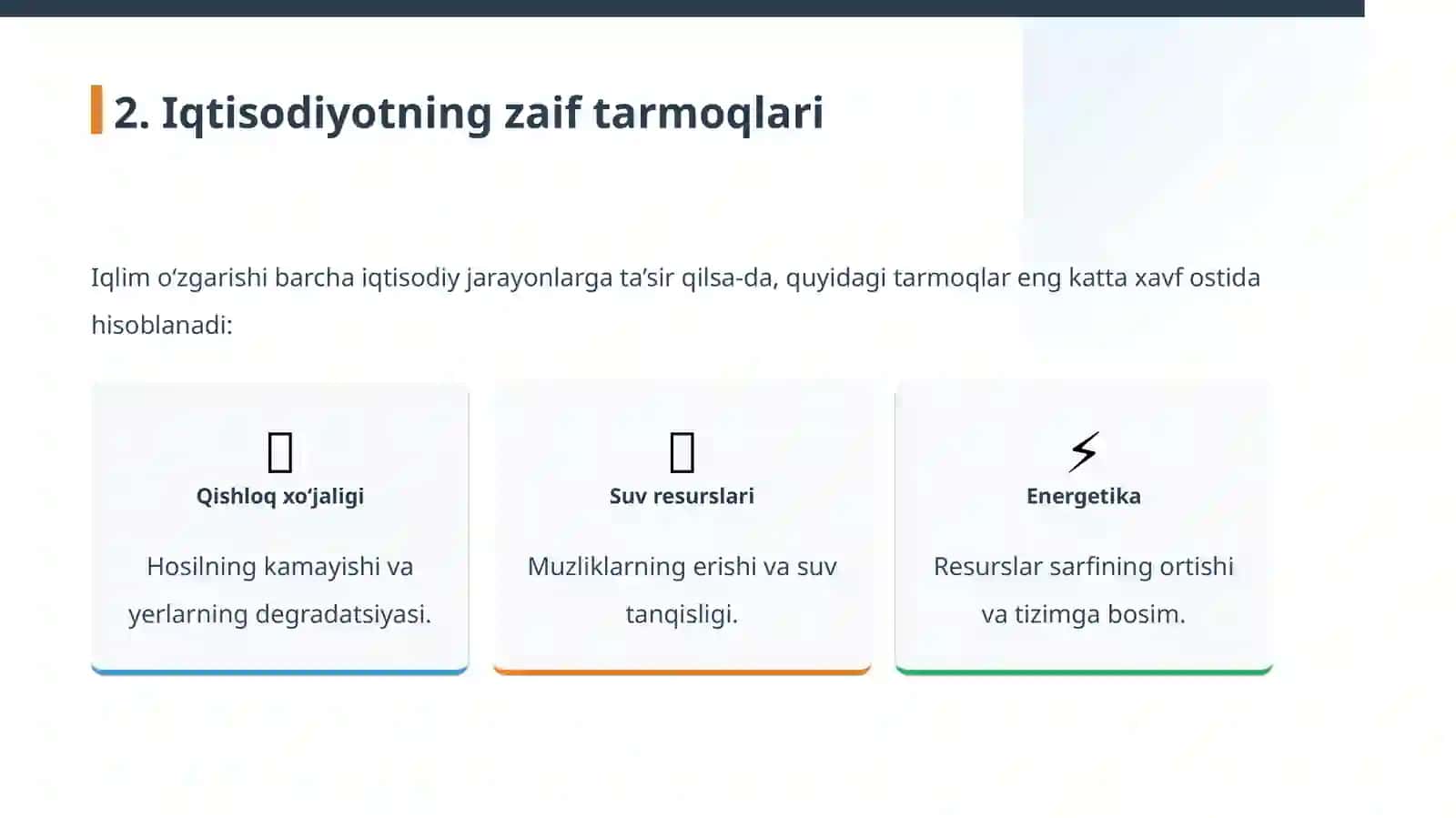 IQLIM O‘ZGARISHI VA UNING IQTISODIYOTGA TA’SIRI 3