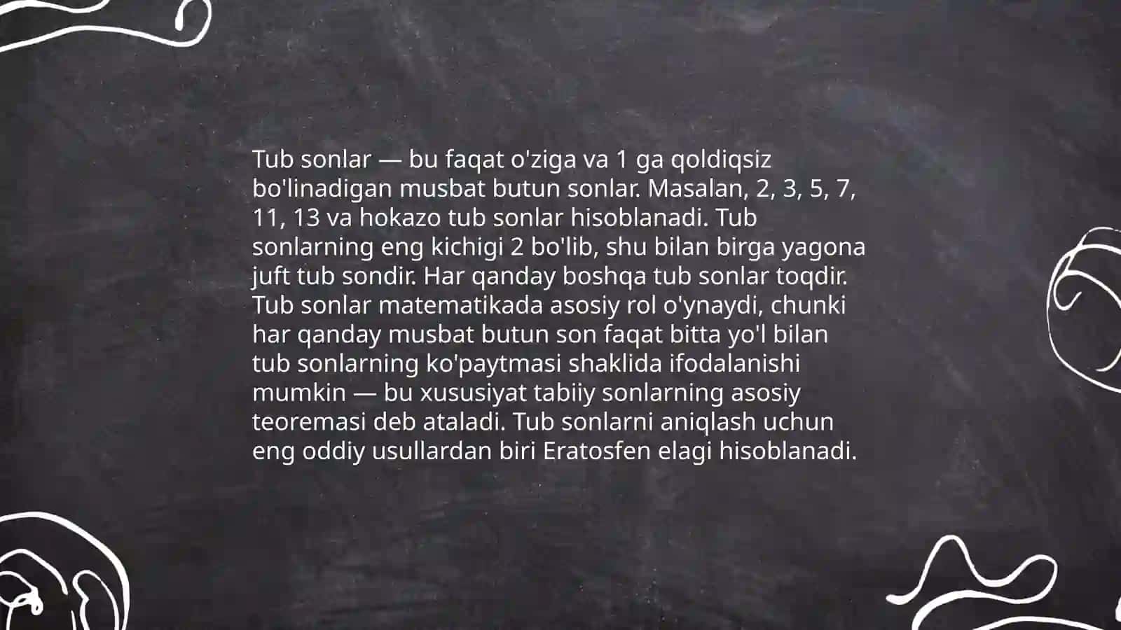 Tub sonlar. Arifmetikaning asosiy teoremasi 3