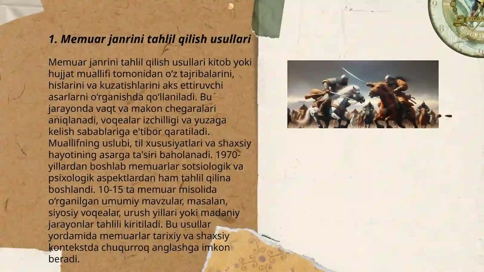 Memuar janrini tahlil qilish usullari 3