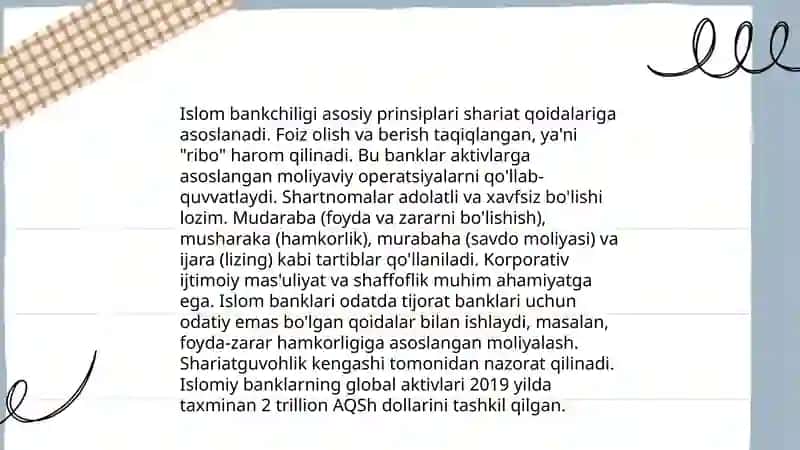 Islom bankchiliklarini va ularni turlari 3