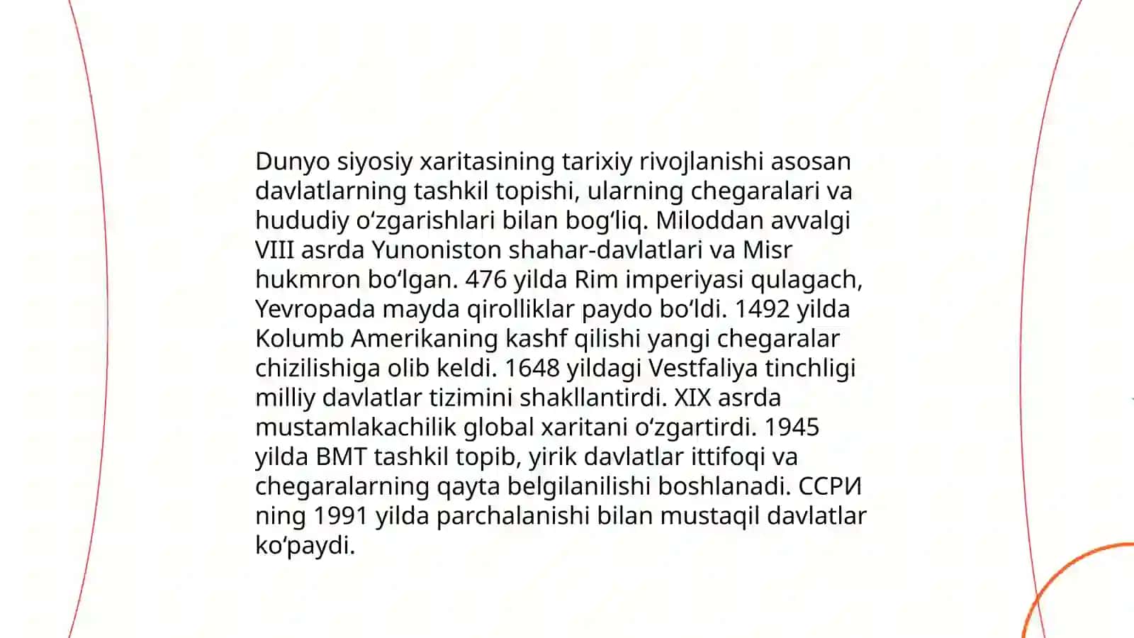 Dunyo siyosiy xaritasining shakllanish bosqichlari 3