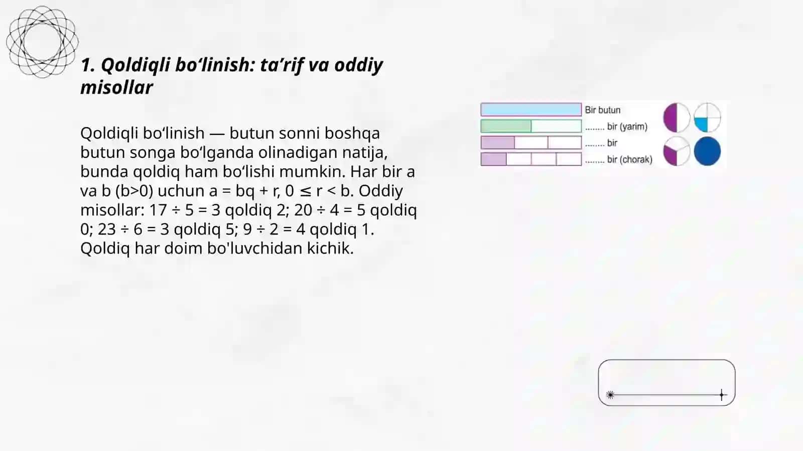 Maxrajlar yarim ulush bilan taqqoslash 3