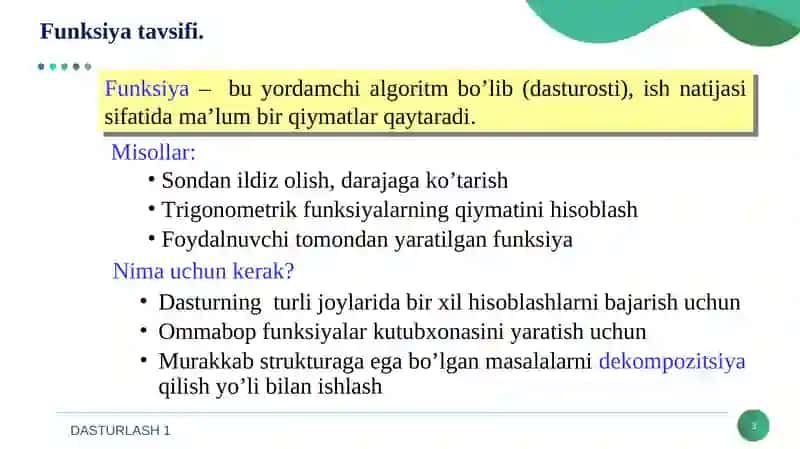 Funksiyalar 3