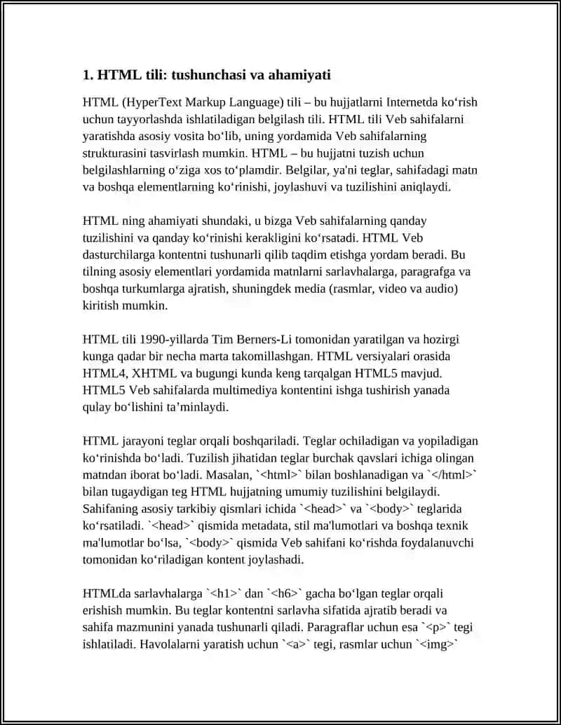 HTML TILI VA UNING ASOSIY TEG (TAG) ELEMENTLARI 3