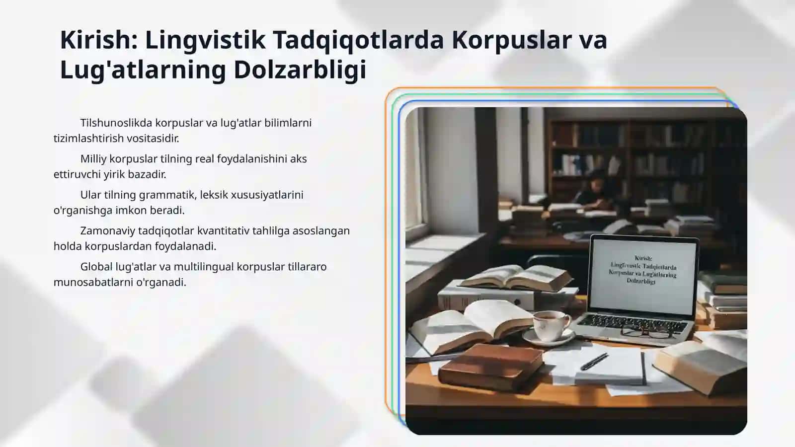 Til korpusi. Milliy va global lugʻatlar 3