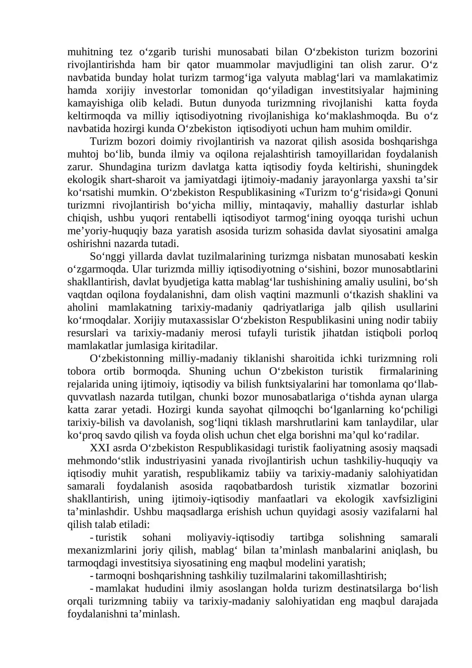 "TURIZMNI REJALASHTIRISH" 3