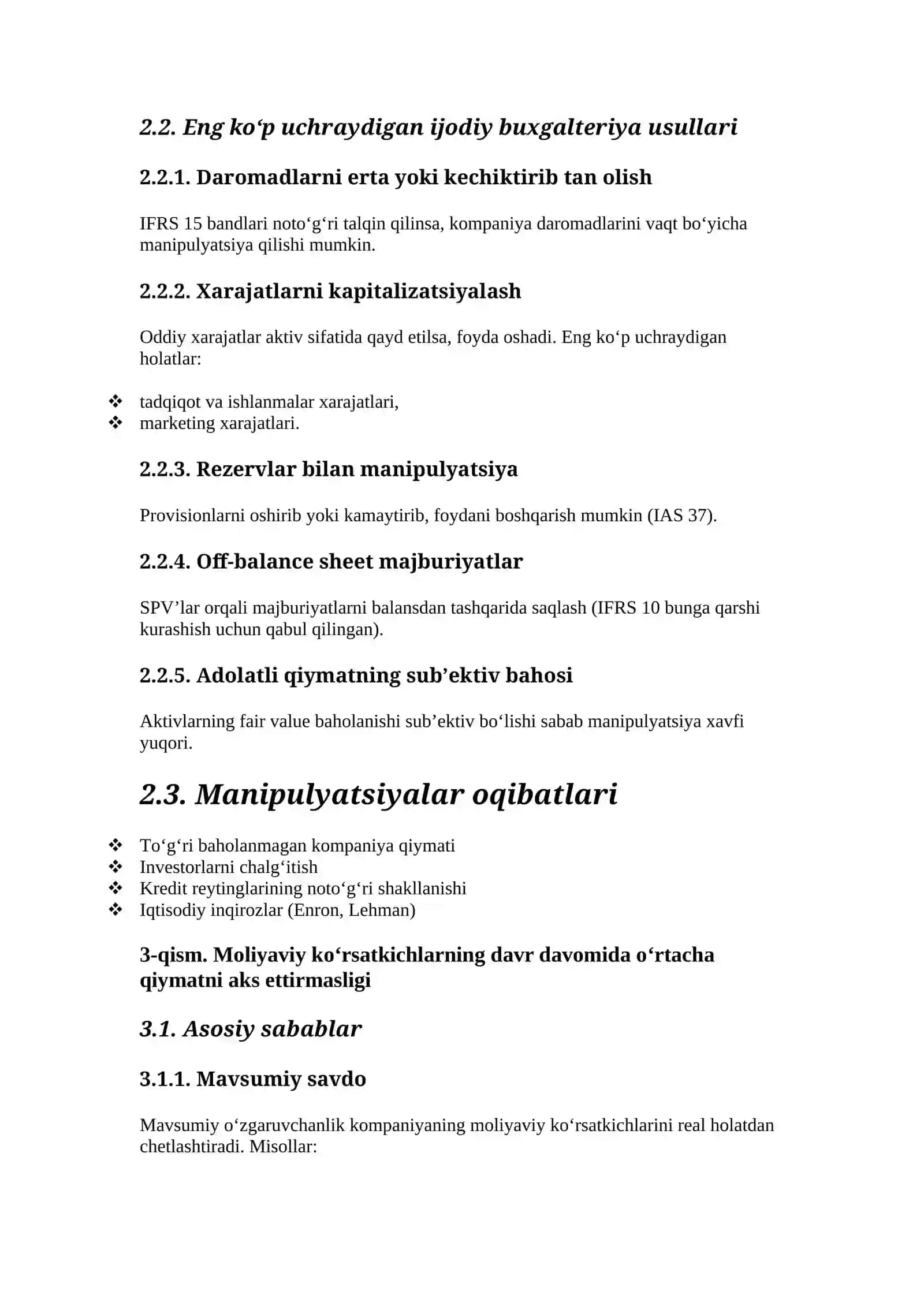 Moliyaviy hisobotlarning cheklovlari 3