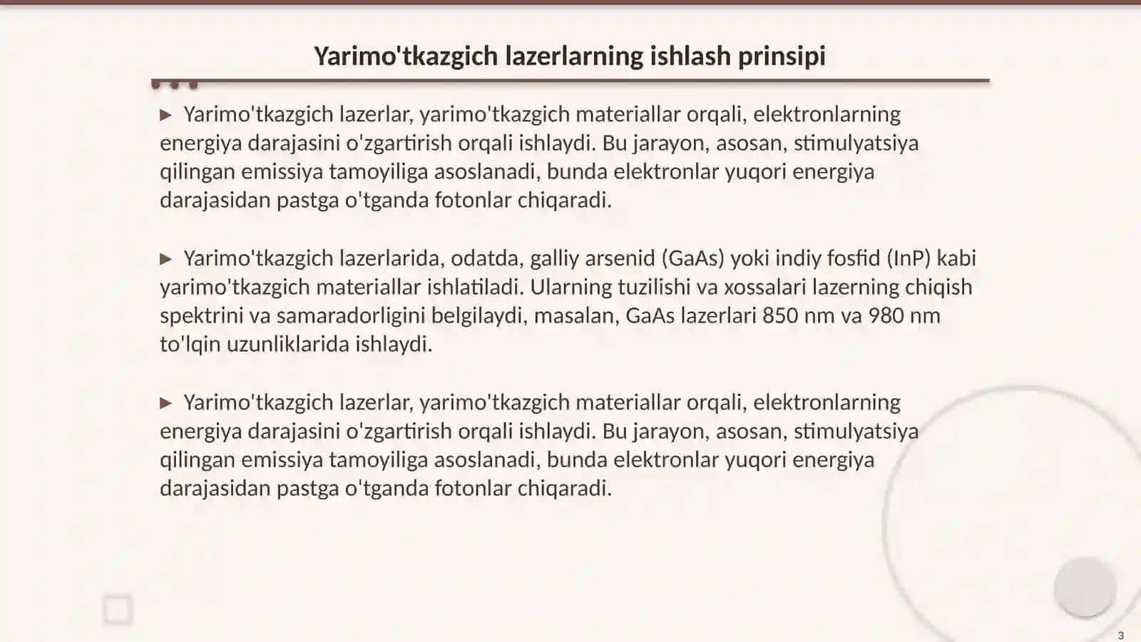 Yarimo'tkazgich lazerlar 3